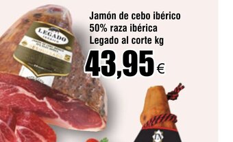 FROIZ Jamón de cebo ibérico 50% raza ibérica Legado al corte kg oferta
