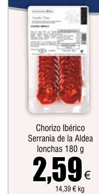 FROIZ Chorizo Ibérico Serranía de la Aldea lonchas 180 g oferta
