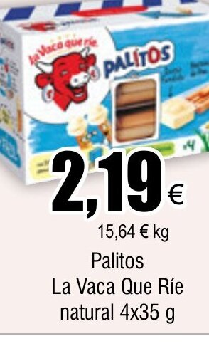 FROIZ Palitos La Vaca Que Ríe natural 4x35 g oferta