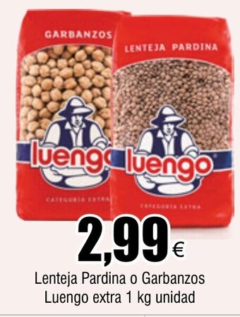 FROIZ Lenteja Pardina o Garbanzos Luengo extra 1 kg unidad oferta