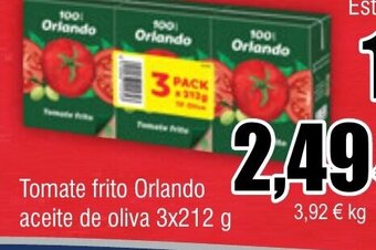 FROIZ Tomate frito Orlando aceite de oliva 3x212 g oferta