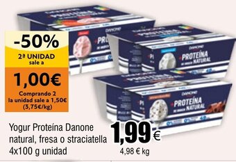 FROIZ Yogur Proteína Danone natural, fresa o straciatella 4x100 g unidad oferta