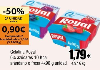 FROIZ Gelatina Royal 0% azúcares 10 Kcal arándano o fresa 4x90 g unidad oferta