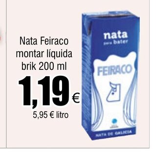 FROIZ Nata Feiraco montar líquida brik 200 ml oferta