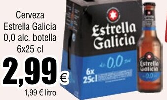 FROIZ Cerveza Estrella Galicia 0,0 alc. botella 6x25 cl oferta