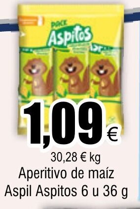 FROIZ Aperitivo de maíz Aspil Aspitos 6 u 36 g oferta