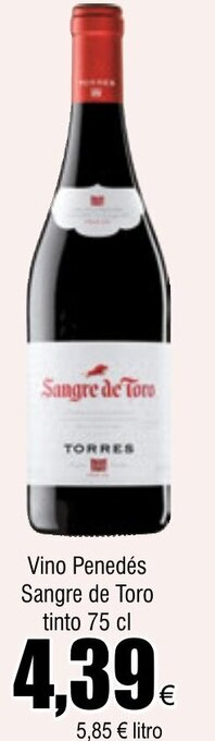 FROIZ Vino Penedés Sangre de Toro tinto 75 cl oferta