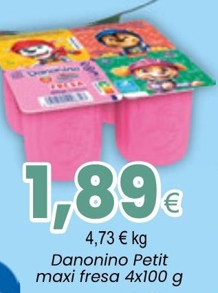 FROIZ Danonino Petit maxi fresa 4x100 g oferta