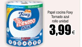 FROIZ Papel cocina Foxy Tornado azul rollo unidad oferta
