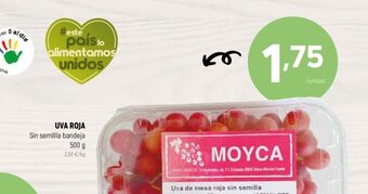 Coviran UVA ROJA Sin semillla bandeja oferta