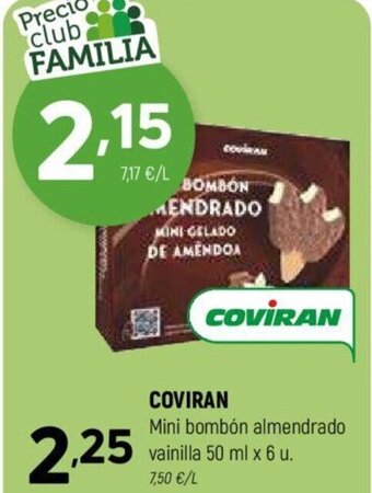 Coviran COVIRAN Mini bombón almendrado vainilla 50 ml x 6 u. oferta