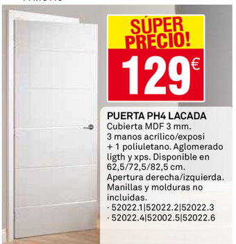 Bricoking Puerta PH4 Lacada oferta