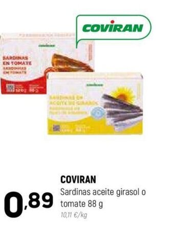Coviran COVIRAN Sardinas aceite girasol o tomate 88 g oferta