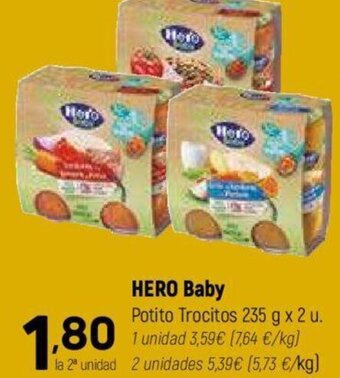 Coviran HERO Baby Potito Trocitos 235 g x 2 u. oferta
