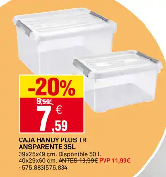 Bricoking Caja Handy Plus Tr Ansparente 35L oferta
