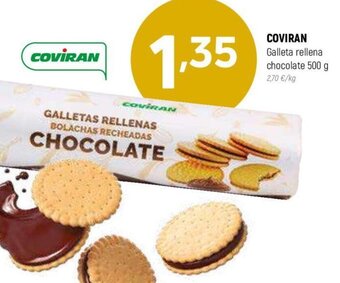 Coviran COVIRAN Galleta rellena chocolate 500 g oferta