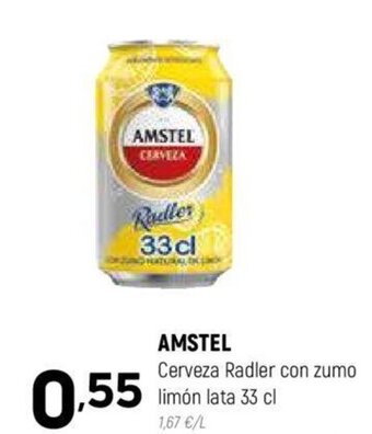Coviran AMSTEL Cerveza Radler con zumo limón lata 33 cl oferta
