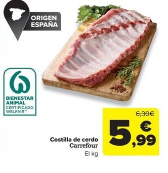 Carrefour Costilla de cerdo Carrefour oferta