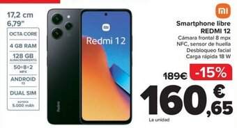 Carrefour Smartphone libre REDMI 12 oferta
