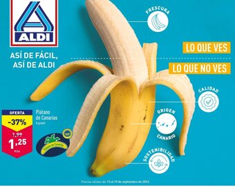 ALDI Plátano de Canarias oferta