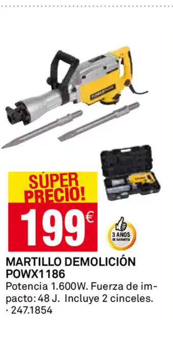 Bricoking Martillo Demolición POWX1186 oferta