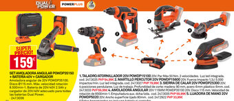 Bricoking Set Amoladora Angular POWDP35150 + Batería 40V + Cargador oferta