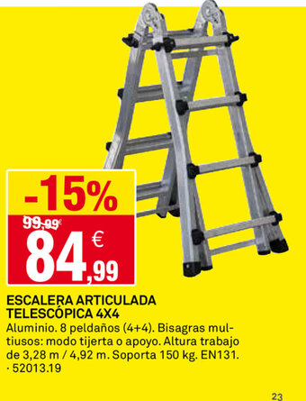 Bricoking Escalera Articulada Telescópica 4x4 oferta