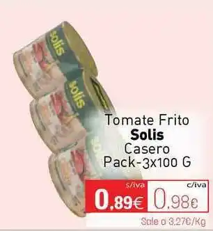Cuevas Cash Solis Tomate Frito Casero pack 3x100g oferta