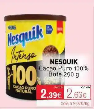 Cuevas Cash Nesquik Cacao Puro 100% 290g oferta