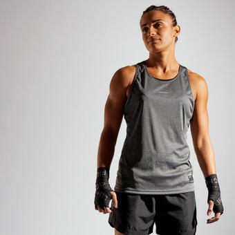 Decathlon Camiseta de boxeo sin mangas mujer outshock 500 gris oferta