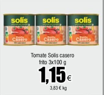 FROIZ Tomate Solís casero frito 3x100 g oferta