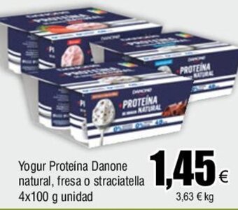 FROIZ Yogur Proteína Danone natural, fresa o straciatella 4x100 g oferta