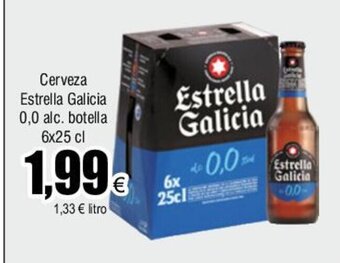 FROIZ Cerveza Estrella Galicia 0,0 alc. botella 6x25 cl oferta