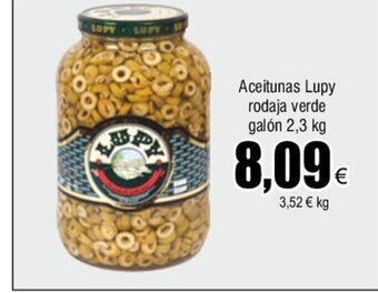 FROIZ Aceitunas Lupy rodaja verde galón 2,3 kg oferta