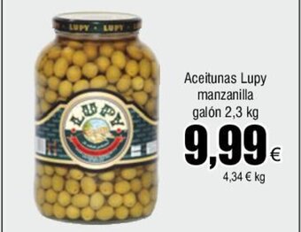 FROIZ Aceitunas Lupy manzanilla galón 2,3 kg oferta