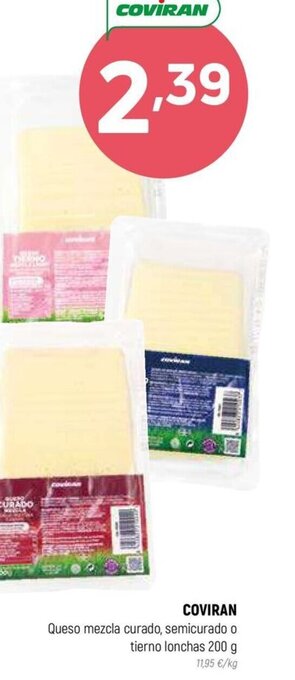 Coviran COVIRAN Queso mezcla curado, semicurado o tierno lonchas 200 g oferta