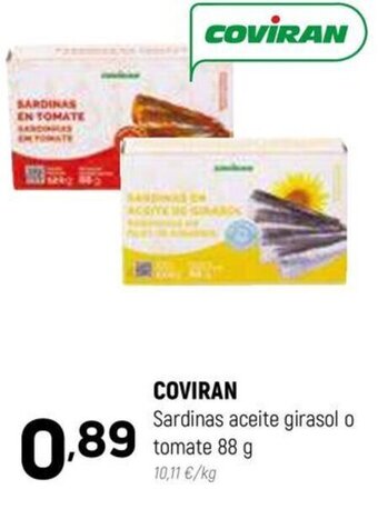 Coviran COVIRAN Sardinas aceite girasol o tomate 88 g oferta