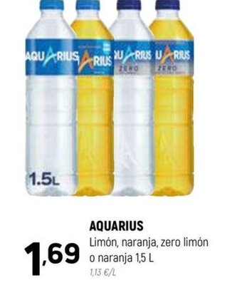 Coviran AQUARIUS Limón, naranja, zero limón o naranja 1,5 L oferta