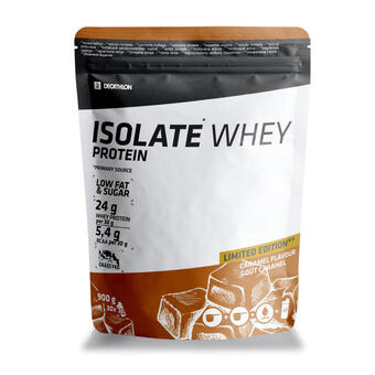 Decathlon Proteina whey isolate 24g proteína suero de leche sabor caramelo 900 g oferta