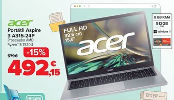 Carrefour acer Portátil Aspire 3 A315-24P oferta