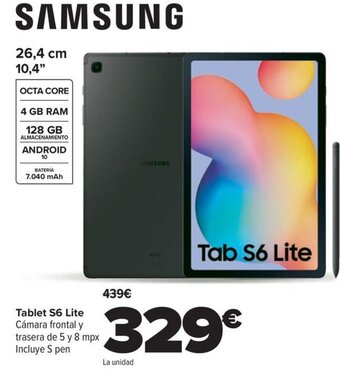 Carrefour SAMSUNG Tablet S6 Lite oferta