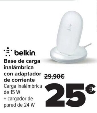 Carrefour Base de carga inalámbrica con adaptador de corriente oferta