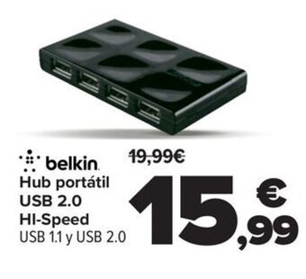 Carrefour belkin. Hub portátil USB 2.0 HI-Speed oferta