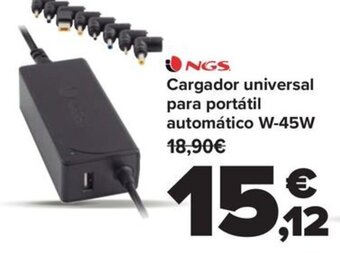 Carrefour Cargador universal para portátil automático W-45W oferta