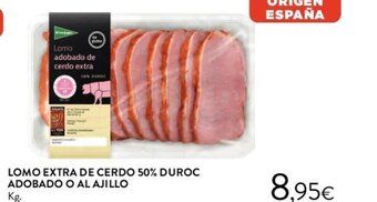 Hipercor LOMO EXTRA DE CERDO 50% DUROC ADOBADO O AL AJILLO Kg. oferta