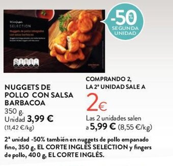 Hipercor NUGGETS DE POLLO CON SALSA BARBACOA oferta