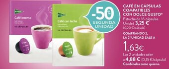 Hipercor CAFÉ EN CÁPSULAS COMPATIBLES CON DOLCE GUSTO oferta