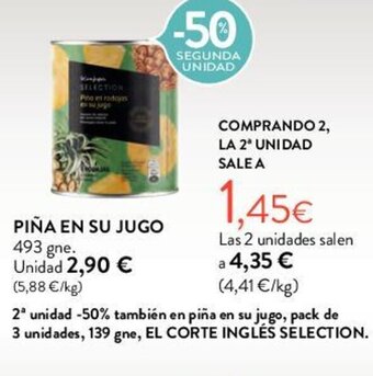 Hipercor PIÑA EN SU JUGO oferta
