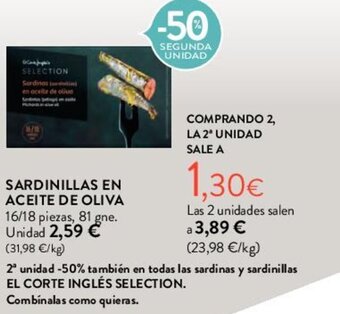 Hipercor SARDINILLAS EN ACEITE DE OLIVA oferta