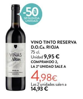 Hipercor VINO TINTO RESERVA D.O.Ca. RIOJA oferta